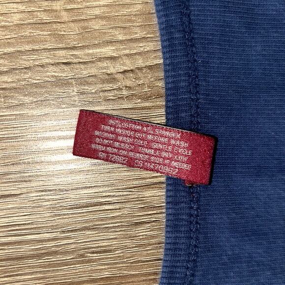 Gitano Floral Rhinestone Henley Shirt Blue Plus Size 18 / 20 W Trashy Cyber Y2k - Picture 5 of 6